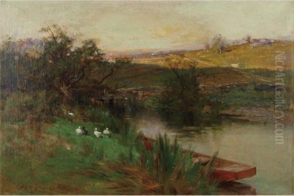 Late Afternoon Oil Painting by George Henry Smillie