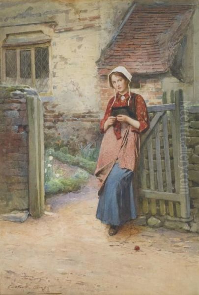 At The Garden Gate Oil Painting by Carlton Alfred Smith