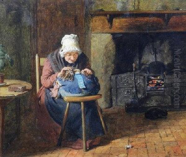 The Old Lace Maker Oil Painting by George Smith