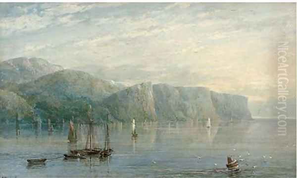 A calm day in the bay Oil Painting by Charles Nicholls Woolnoth