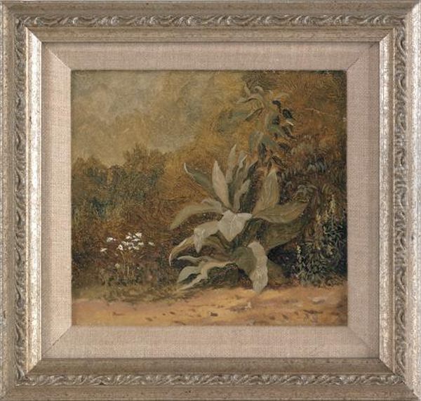 Floral Landscape Oil Painting by Xanthus Russell Smith