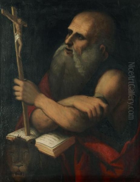 Helige Hieronymus Oil Painting by Andrea Solario