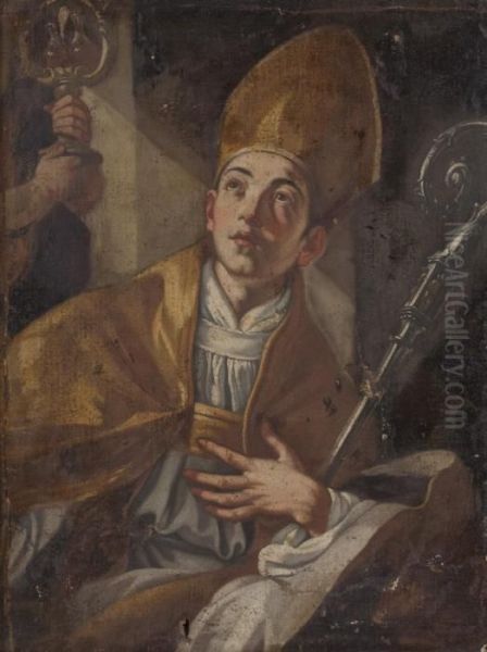 San Gennaro (frammento) Oil Painting by Francesco Solimena