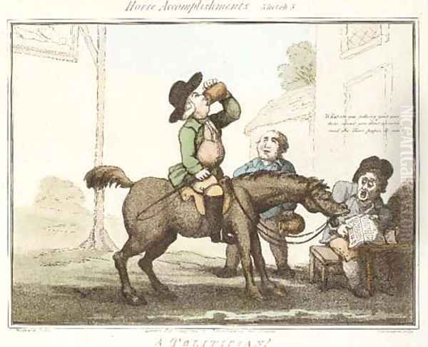 Horse Accomplishments, by Thomas Rowlandson Oil Painting by Thomas Woodward