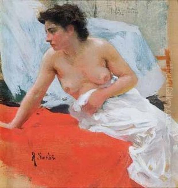 Ritratto Femminile Oil Painting by Raffaelo Sorbi