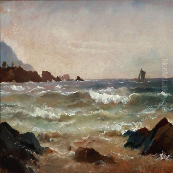 Coastal Scene From Arildsleje Oil Painting by C. F. Sorensen