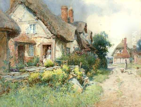 The village street Oil Painting by George Whyatt