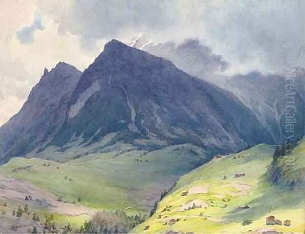 Above St. Nicholas, near Zermatt Oil Painting by Harold Broadfield Warren