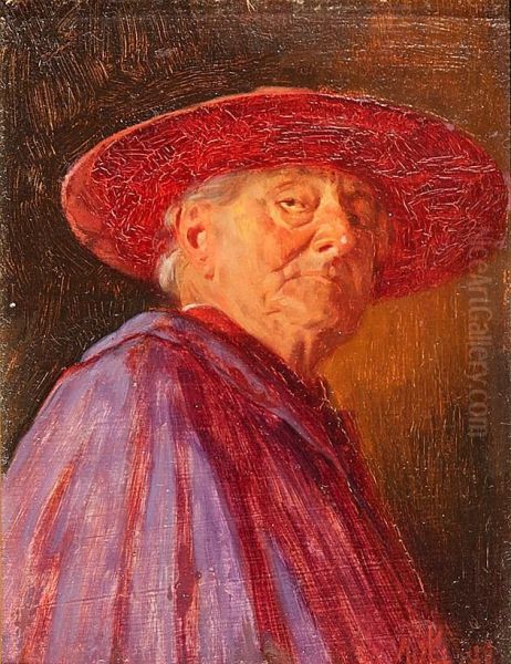 Portrait De Jeune Femme Au Chapeau Oil Painting by Octaaf Soudan