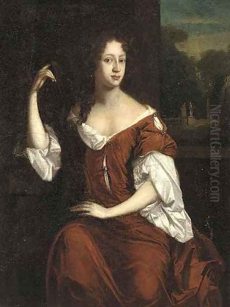 Portrait of Lady Stapylton (d.1729) Oil Painting by William Wissing or Wissmig