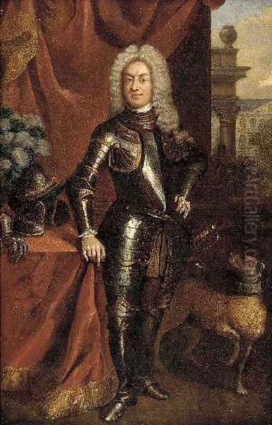 Portrait of Prince George of Denmark (1653-1708) Oil Painting by William Wissing or Wissmig