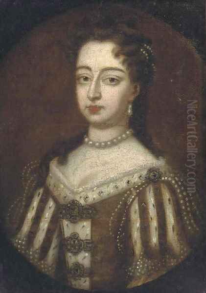 Portrait of Queen Mary II (1662-1694) Oil Painting by William Wissing or Wissmig