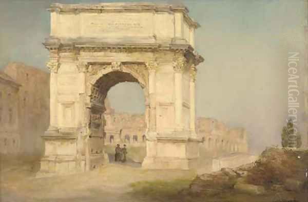 The arch of Titus, Rome Oil Painting by C. M. Wood