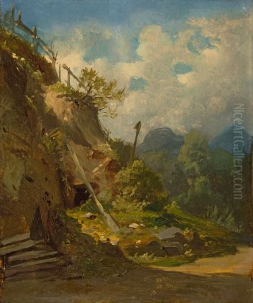 Der Bergwerkstollen Oil Painting by Carl Spitzweg