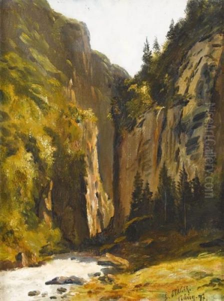 Vor Der Linthschlucht Oil Painting by Balthasar, Balz Stager