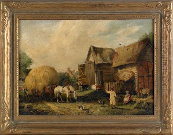 Cottage Scene Oil Painting by Arthur James Stark