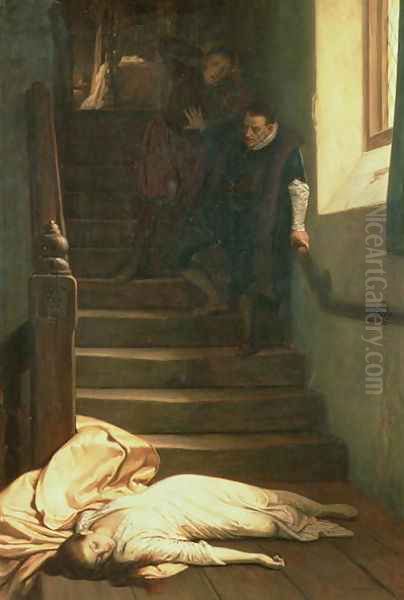 The Death of Amy Robsart in 1560, 1879 Oil Painting by William Frederick Yeames