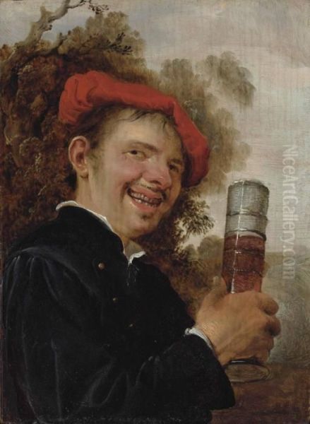 An Allegory Of Taste: A Man Oil Painting by Petrus Staverenus