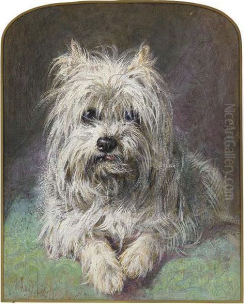 A West Highland Terrier Oil Painting by Gourlay Steell