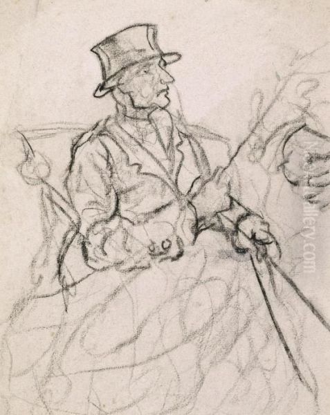 Study Of A Coachman Oil Painting by Theophile Alexandre Steinlen