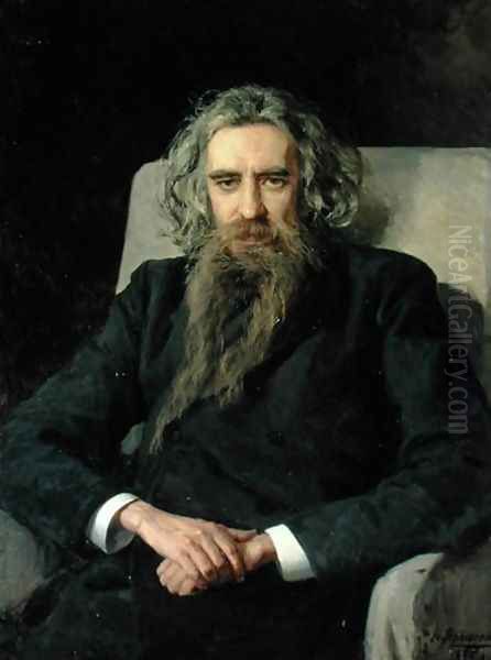 Portrait of Vladimir Sergeyevich Solovyov (1853-1900), 1895 Oil Painting by Nikolai Aleksandrovich Yaroshenko