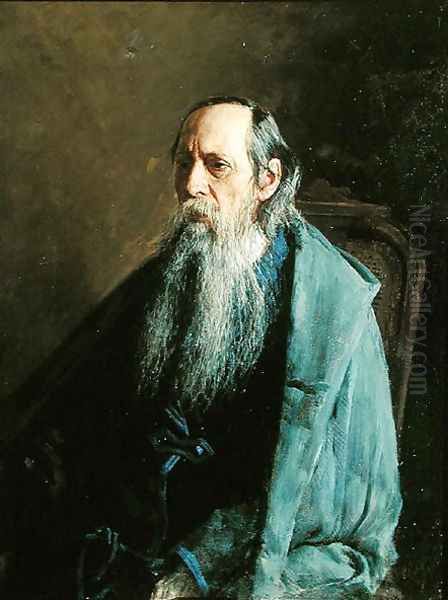 Portrait of the author Michail Saltykov-Shchedrin Oil Painting by Nikolai Aleksandrovich Yaroshenko