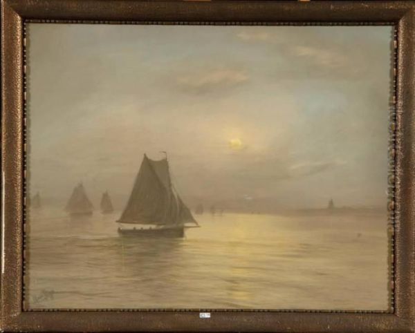 Marine Au Cepuscule Oil Painting by Romain Steppe