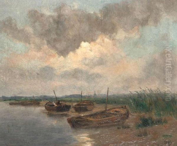 De Schelde In De Omgeving Van Sint-amands Oil Painting by Romain Steppe