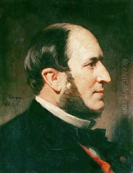 Baron Georges Eugene Haussmann (1809-91) 1867 Oil Painting by Adolphe Yvon