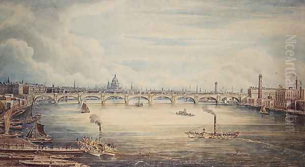 From Hungerford Pier, 1837 Oil Painting by Gideon Yates