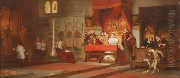 Princess Elizabeth Persuaded To Attend Mass By Her Sister Queen Mary I Oil Painting by Marcus Stone