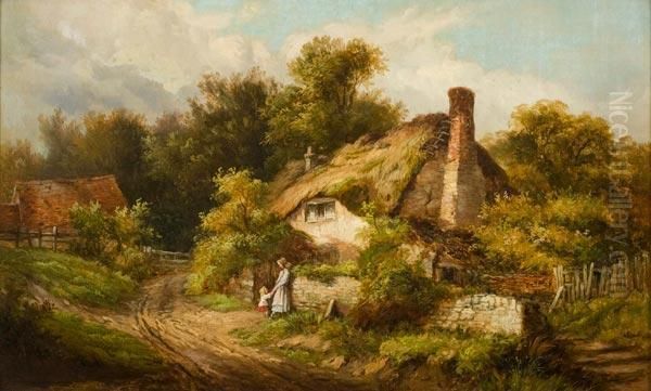 Paesaggio Con Villaggio E Figure Oil Painting by William R. Stone