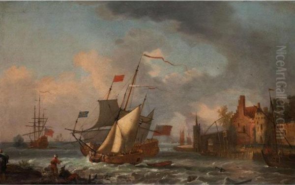 Marinestuck Oil Painting by Abraham Storck