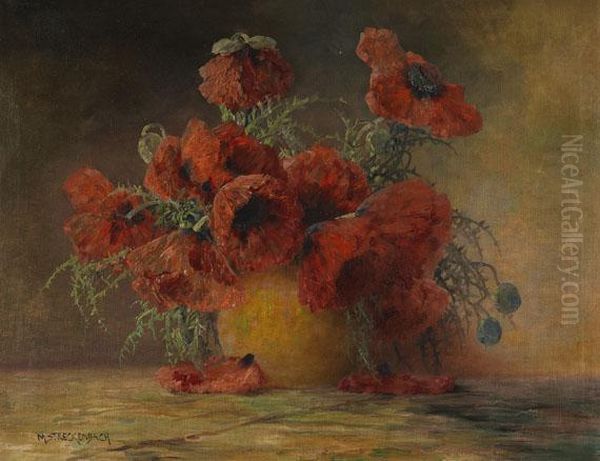 Klatschmohn In Einer Vase Oil Painting by Max Theodor Streckenbach