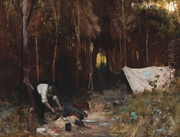 Settler's Camp Oil Painting by Arthur Ernest Streeton