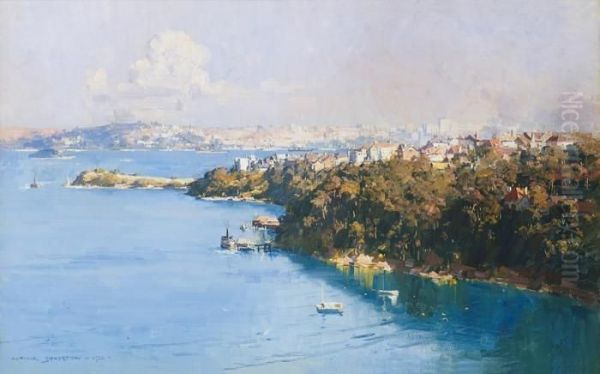 The Harbour From Mosman Oil Painting by Arthur Ernest Streeton