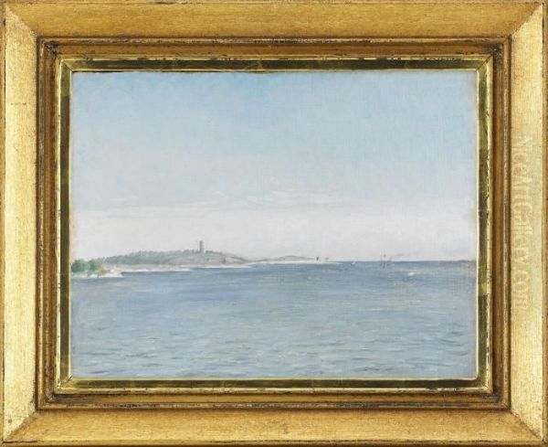 Landskap Fran Sandhamn Med Korso Fyr Oil Painting by August Strindberg