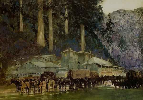 When the Horse Team Came to Walhalla Oil Painting by William Blamire Young