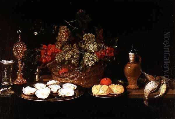 Still Life with Oysters Oil Painting by Frans Ykens