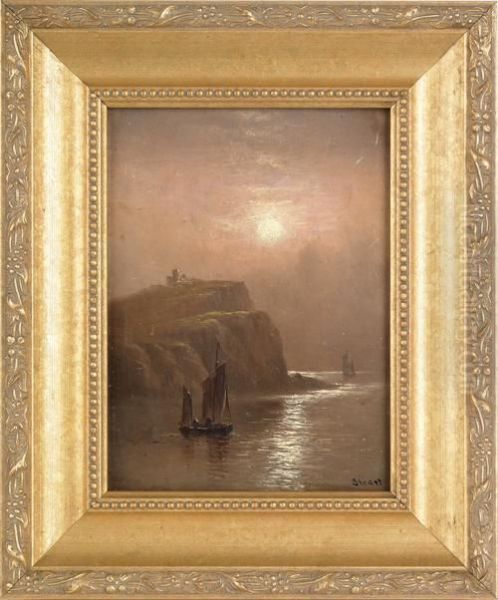 Coastal Scene Oil Painting by Alexander Charles Stuart