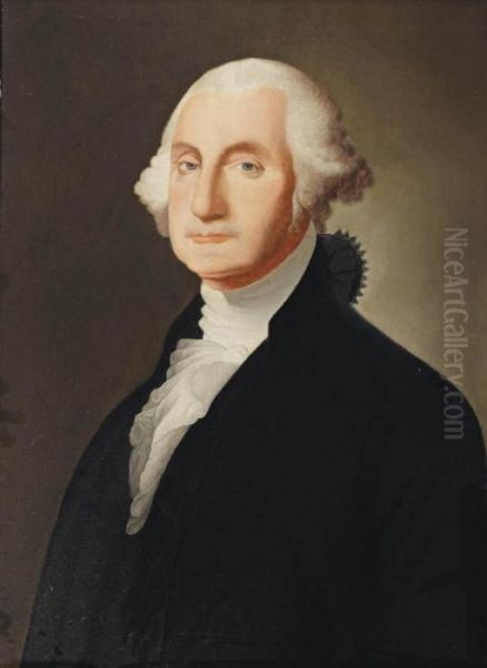 Portrait Of George Washington , 
First President Of The United States, Bust-length, In A Black Coat And A
 White Chemise Oil Painting by Gilbert Stuart