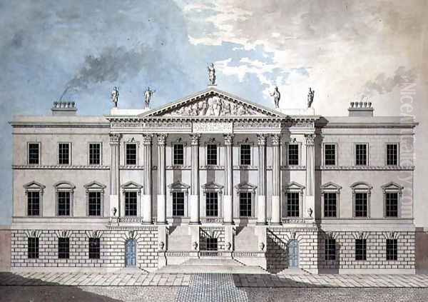 Design for a Neo-Classical Town Palace, 1777 Oil Painting by John Yenn