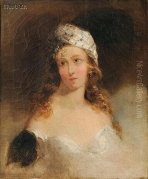 Portrait Of A Woman, Probably Fanny Kemble Oil Painting by Thomas Sully