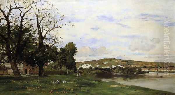 View of Andelys Oil Painting by Edmond Charles Joseph Yon