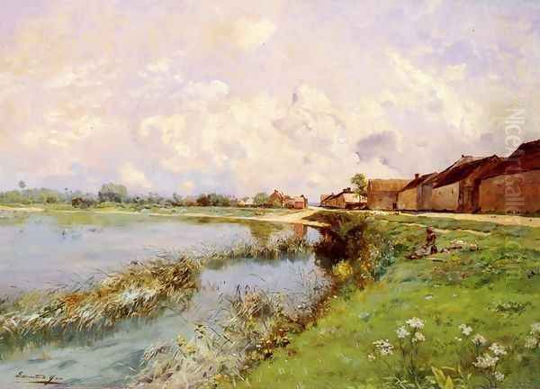 Paysage De Riviere (Landscape of a River) Oil Painting by Edmond Charles Joseph Yon