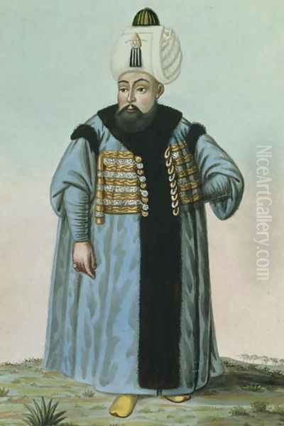 Selim II (1524-74) called 'Sari', the Blonde or the Sot, Sultan 1566-74, from A Series of Portraits of the Emperors of Turkey, 1808 Oil Painting by John Young