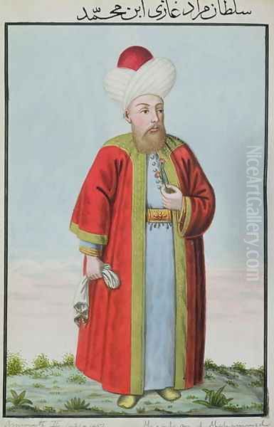 Amurath (Murad) II (1404-51) Sultan 1421-51, from A Series of Portraits of the Emperors of Turkey, 1808 Oil Painting by John Young