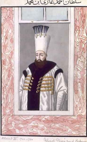 Ahmed III (1673-1736) Sultan 1703-30, from A Series of Portraits of the Emperors of Turkey, 1808 Oil Painting by John Young