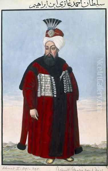 Ahmed II (1642-95) Sultan 1691-95, from A Series of Portraits of the Emperors of Turkey, 1808 Oil Painting by John Young