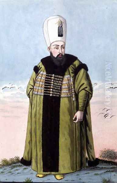 Ibrahim (1615-48) Sultan 1640-48, from A Series of Portraits of the Emperors of Turkey, 1808 Oil Painting by John Young